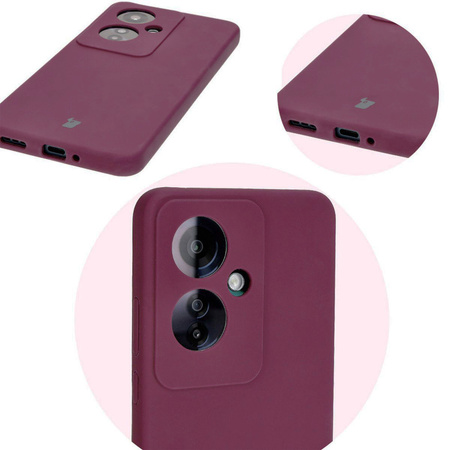 Silikonowe etui Bizon Soft Case do Oppo Reno11 F 5G, ciemnofioletowe