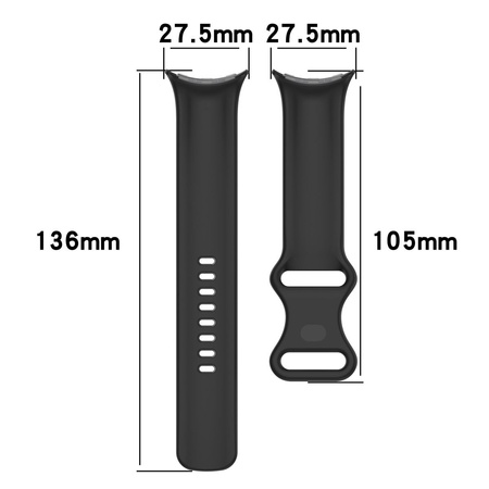 Silikonowy pasek Bizon Strap Watch Silicone S do Google Pixel Watch 3/Watch 2/Watch 1 41mm, czarny