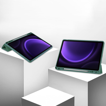 Etui Bizon Case Tab Lizard do Galaxy Tab S10 Lite / S10 FE / S9 / S9 FE, ciemnozielone