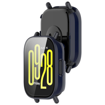 Etui ze szkłem do zegarka Bizon Case+Glass Watch do Xiaomi Redmi Watch 5 Lite, niebieskie