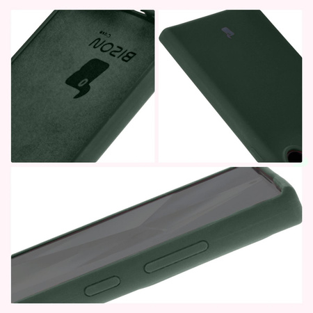 Silikonowe etui Bizon Soft Case do Galaxy S24 Ultra, ciemnozielone