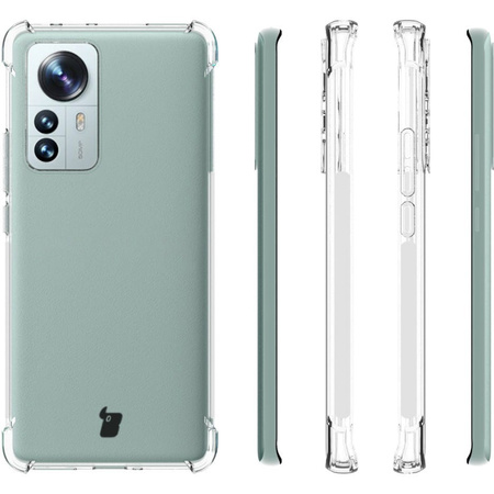 Etui + 2x folia + obiektyw Bizon Case Clear Pack do Xiaomi 12 Pro, przezroczyste