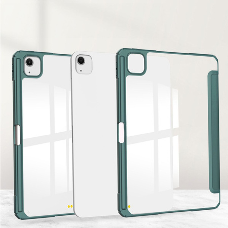 Etui Bizon Case Tab Clear Matt do iPad Air 13" 2024, ciemnozielone