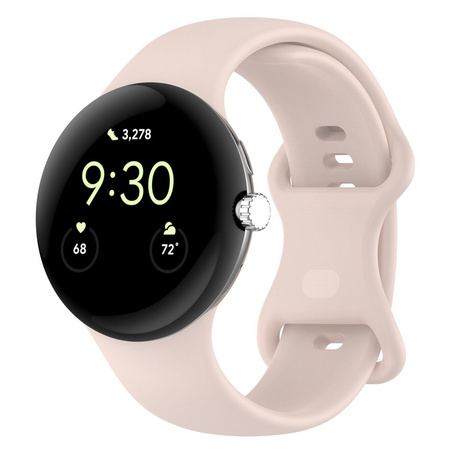 Silikonowy pasek Bizon Strap Watch Silicone S do Google Pixel Watch 3 (45mm), jasnoróżowy