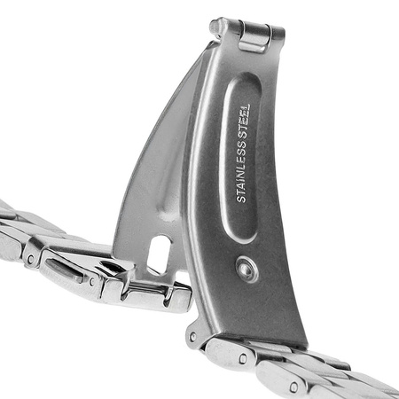 Pasek ze stali nierdzewnej Bizon Strap Watch Aura do Xiaomi Smart Band 10 / 9 / 9 NFC / 8, srebrny