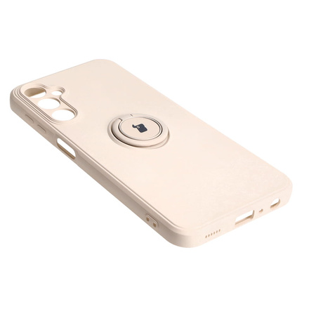 Etui Bizon Case Silicone Ring Sq do Samsung Galaxy A24, beżowe