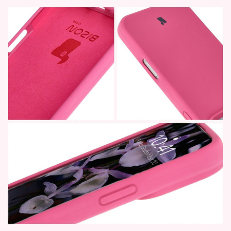 Silikonowe etui Bizon Soft Case do iPhone 16 Pro Max, fuksja
