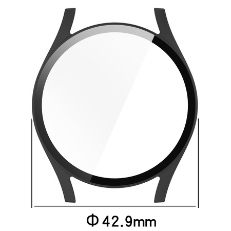 Etui ze szkłem do zegarka Bizon Case Watch Adamo do Galaxy Watch 7 40 mm, czarne matowe