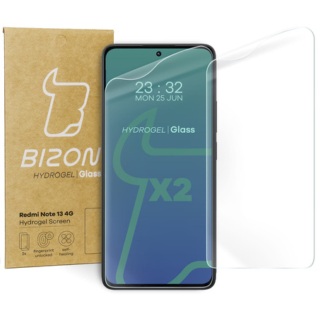 Folia hydrożelowa na ekran Bizon Glass Hydrogel Front do Redmi Note 13 4G, 2 sztuki