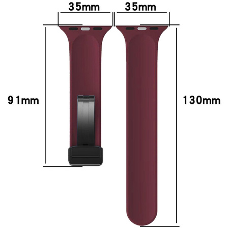 Silikonowy pasek Bizon Strap Watch Silicone L do Apple Watch 44/45/46/49 mm, burgundowy