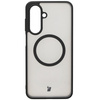 Etui z pierścieniem magnetycznym Bizon Case MatteO do Galaxy A26 5G, półprzezroczyste z czarną ramką
