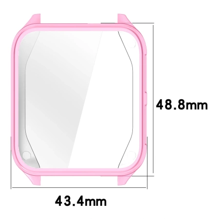 Etui z osłoną ekranu Bizon Case Watch Felipe do Garmin Venu X1, różowe