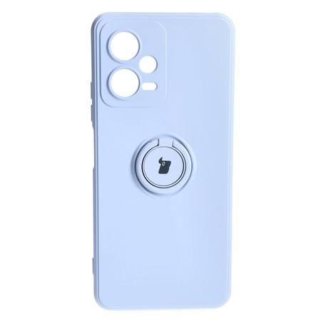 Etui Bizon Case Silicone Ring Sq do Xiaomi Redmi Note 12 5G/Poco X5, jasnofioletowe