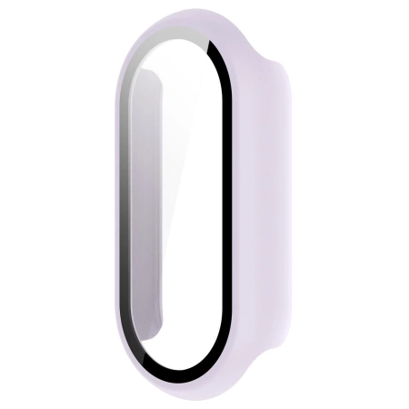 Etui ze szkłem do zegarka Bizon Case+Glass Watch do Xiaomi Smart Band 10, jasnofioletowe