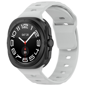 Silikonowy pasek Bizon Strap Watch Silicone G do Galaxy Watch Ultra 47 mm, jasnoszary