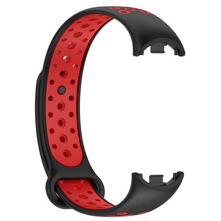 Pasek Bizon Strap Watch Octo do Xiaomi Mi Smart Band 8, czarno-czerwony