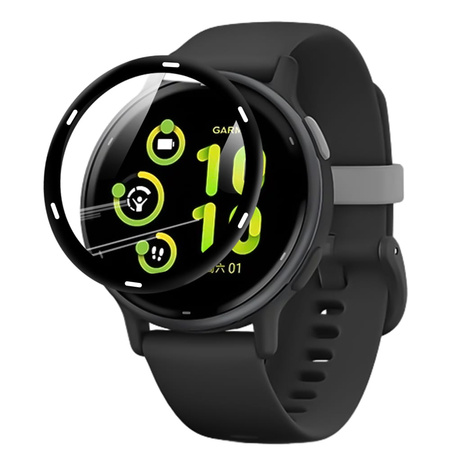 Szkło hybrydowe Bizon Glass Watch Edge Hybrid dla Garmin Vivoactive 5, czarne