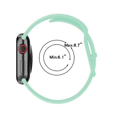 Pasek Bizon Strap Watch Silicone S do Apple Watch 38/40/41/42 mm, miętowy