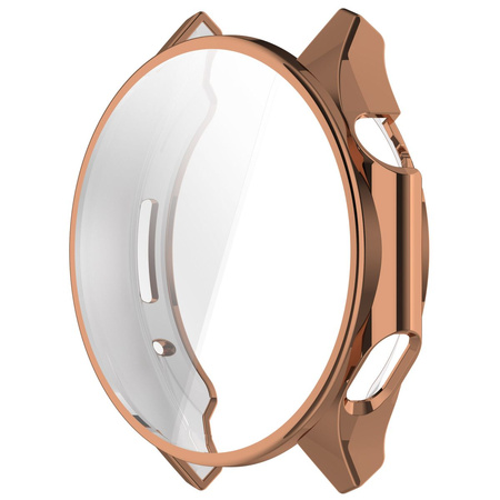 Etui z osłoną ekranu Bizon Case Watch Felipe do OnePlus Watch 3 / Oppo Watch X2, różowozłote