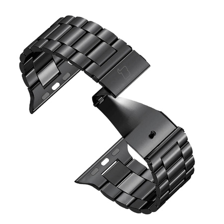 Pasek ze stali nierdzewnej Bizon Strap Watch Aura do Apple Watch 38/40/41/42 mm, czarny