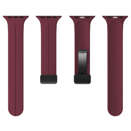 Silikonowy pasek Bizon Strap Watch Silicone do Apple Watch 38/40/41/42 mm, burgundowy