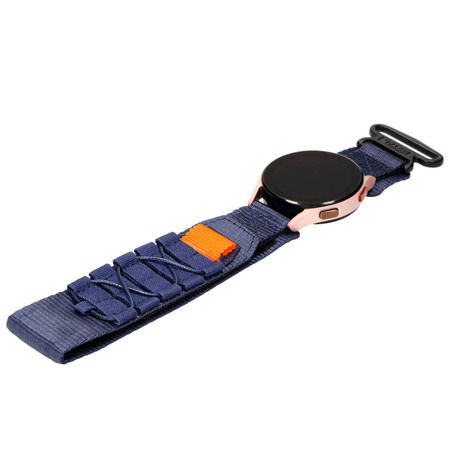 Sportowy pasek do zegarka Bizon Strap Watch Adventure do Galaxy Watch 20mm, granatowy