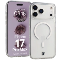 Etui z pierścieniem magnetycznym Bizon Case CrystalO do iPhone 17 Pro Max, przezroczyste
