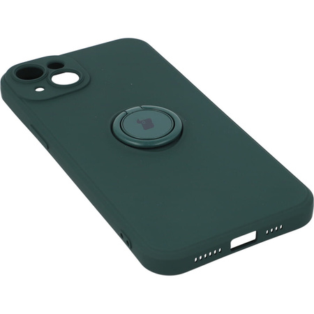 Etui Bizon Case Silicone Ring Sq do iPhone 14 Plus, ciemnozielone