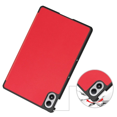 Etui z klapką Bizon Case Tab Croc do Xiaomi POCO Pad M1 / Redmi Pad 2 Pro, czerwone