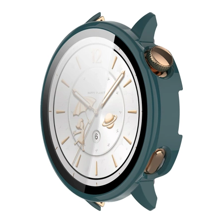 Etui ze szkłem do zegarka Bizon Case+Glass Watch do OnePlus Watch 3 43 mm, zielone