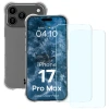 Elastyczne etui + 2x szkło hartowane Bizon Case Clear Pack do iPhone 17 Pro Max