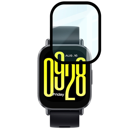 Szkło hybrydowe Bizon Glass Watch Edge Hybrid dla Xiaomi Redmi Watch 5, czarne