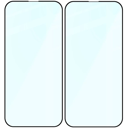 Szkło hartowane Bizon Glass Edge Duo do iPhone 16e / 14 / 13 Pro / iPhone 13, czarna ramka, 2 sztuki