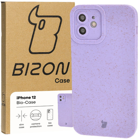 Ekologiczne etui Bizon Bio-Case do iPhone 12, fioletowe