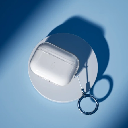 Elastyczne etui z karabińczykiem Bizon Case Headphone Clear do Samsung Galaxy Buds 3/3 Pro przeźroczyste