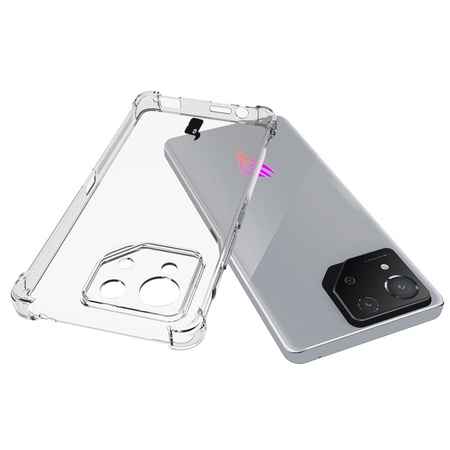 Etui + 2x folia Bizon Case Clear Pack do Asus ROG Phone 8, przezroczyste