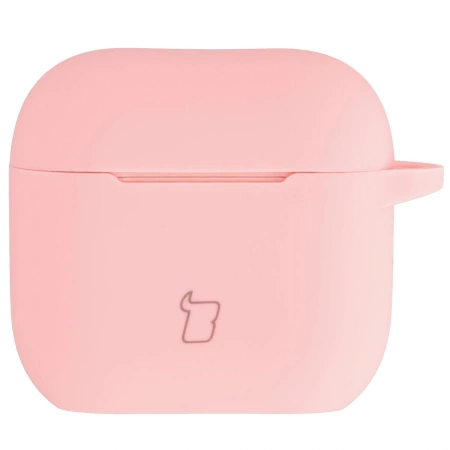 Silikonowe etui z karabińczykiem Bizon Case Headphone Silicone do AirPods 4, jasnozielone