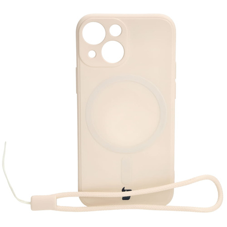 Etui Bizon Case Silicone Magnetic Sq do Apple iPhone 13 Mini, beżowe