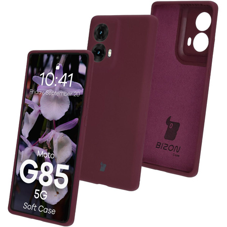 Silikonowe etui Bizon Soft Case do Motorola Moto G85 5G, ciemnofioletowe