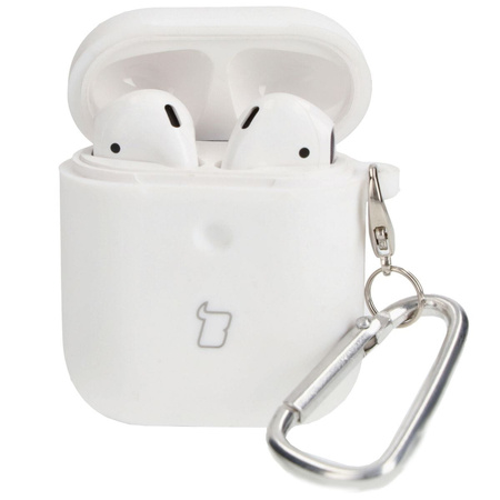 Etui Bizon Case Headphone Silicone do AirPods 1/2, białe
