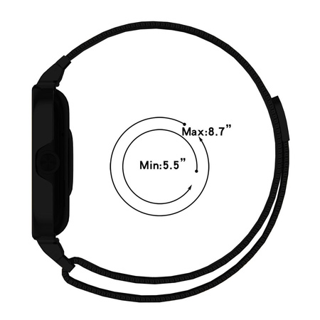 Etui z paskiem Bizon Strap + Case Watch Chain do Xiaomi Redmi Watch 4/5, czarne