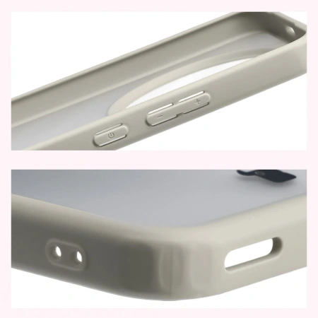 Etui Bizon Case Angelo do Honor Magic8 Lite, półprzezroczyste z beżową ramką