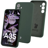 Silikonowe etui Bizon Soft Case do Galaxy A35 5G, ciemnozielone