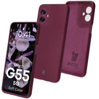 Silikonowe etui Bizon Soft Case do Motorola Moto G55 5G, ciemnofioletowe
