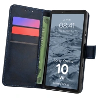 Etui z klapką Bizon Case Pocket do Sony Xperia 10 VII, granatowe