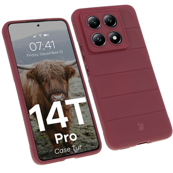 Pancerne etui Bizon Case Tur do Xiaomi 14T Pro, burgundowe