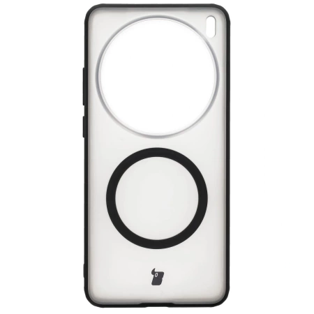 Etui z pierścieniem magnetycznym Bizon Case MatteO do Vivo X200 Pro, przydymione-czarne