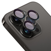 Szkło hartowane na aparat z aplikatorem Bizon Glass Snap Lens do iPhone 14 Pro/14 Pro Max, 1 zestaw, czarna ramka