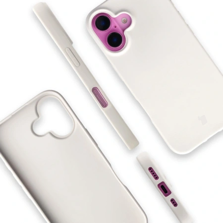 Etui z recyklingu Bizon Case ReLeaf do iPhone 16, białe