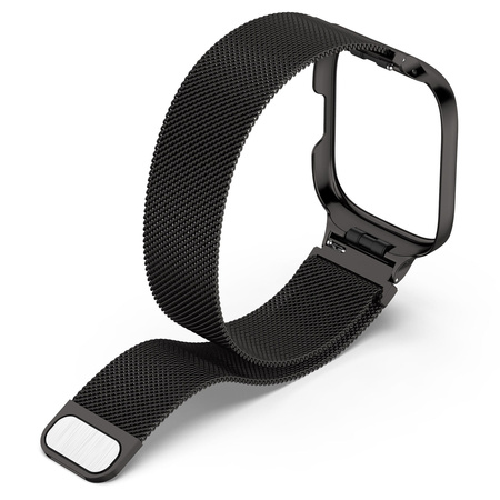 Etui z paskiem Bizon Strap + Case Watch Chain do Xiaomi Redmi Watch 3 Active, czarne